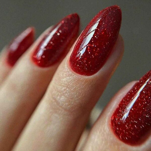 GLAMERMAID Cherry Red Press on Nails Medium Almond - Image 5