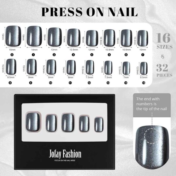 Cat Eye Press on Nails Short - Image 6